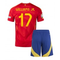 Echipament fotbal Spania Nico Williams #17 Tricou Acasa European 2024 pentru copii maneca scurta (+ Pantaloni scurti)